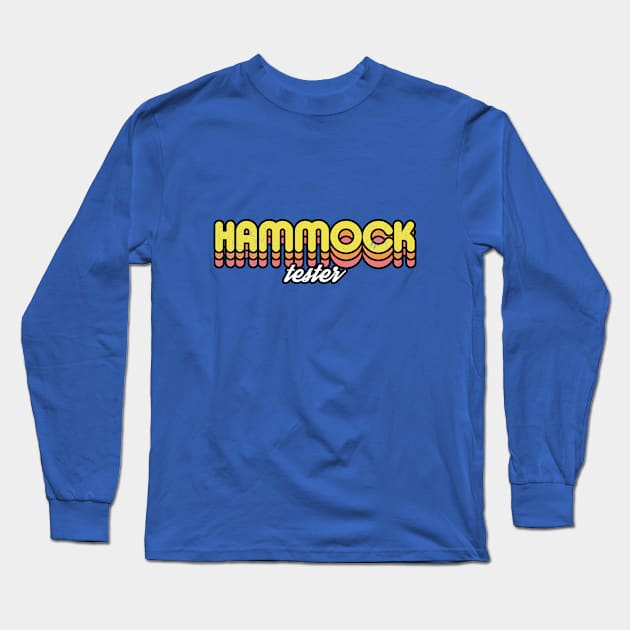 Retro Hammock tester Long Sleeve T-Shirt by rojakdesigns